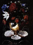 Juan de  Espinosa, Still-Life with Shell Fountain and Flowers